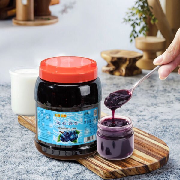 Classic Timeless Taste Blueberry Jam 3KG Versatile Use Bottle Packaging with Mango Strawberry Orange Lemon Peach Ingredients
