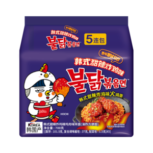 Hf15aec8bd92d4fa1979c250465b387dbE.png Korean Style Sweet Spicy Fried Chicken Flavor Instant Turkey Noodles Low Carb Box Bag Mixed Turkey & Ramen